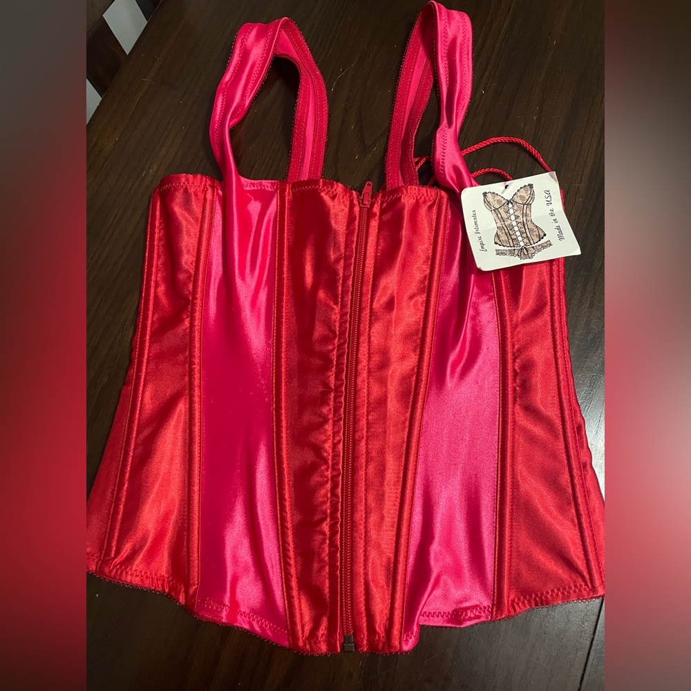 New Vintage Empire Intimates ❤️ Red Shapewear Corset with Satin Finish, size 36
